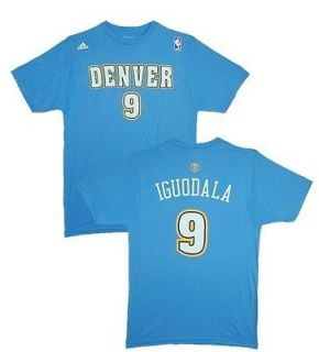 Denver Nuggets Andre Iguodala Light Blue Name and Number Jersey T 