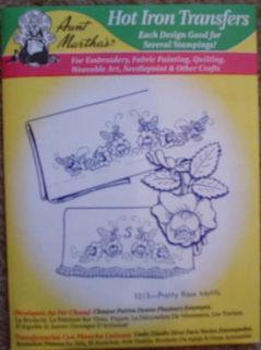 NEW EMBROIDERY ROSE MOTIFS TRANSFER PATTERNS IRON ON CRAFT ROSES