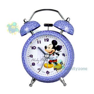 Disney Mickey Mouse Twin Bell Alarm Desktop Clock w Light #A NEW