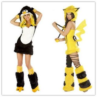 Deluxe Furry Penguin 2 Styles Costume &Gloves + Leg Warmers Carnival 