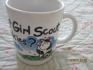 GOT GIRL SCOUT COOKIES? COFFEE MUG WITH COW..