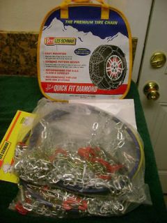 New Les Schwab LaClede Quick Fit Diamond Euro Hoop Style Snow Chains 