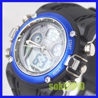 New OHSEN BLUE Analog Digital Mens Quartz Sport Diving Wrist Watch S18