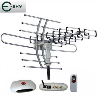 HDTV Outdoor Amplified Antenna HD TV 360° 38dB Rotor Remote UHF/VHF 