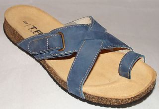 Tatami Birkenstock Dina Denim Blue Leather Slides Sandals 5/36 10/41 