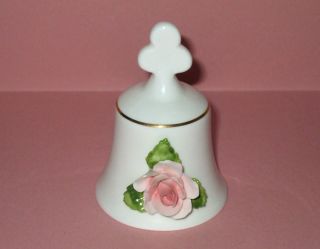 House of Goebel Pink Rose Flower Bell Fine Bone China Staffordshire 