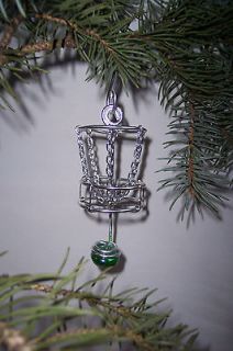 Disc Golf Basket Ornament OOAK Festive Green So cute