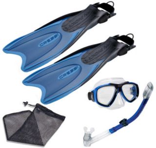 Cressi Palau Long Fins Focus Mask Dry Snorkel Set MD/LG