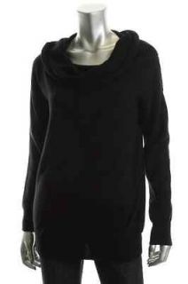 DKNY NEW Black Long Sleeve Off The Shoulder Pullover Sweater Top M 