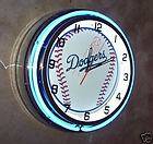 LA Dodgers Double Neon Clock 18 Sign Store Baseball