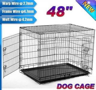   Doors 48 Large Folding Metal Pet Dog Crate Cage Kennel US SELLER