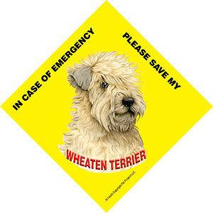 Save My Dog Emergency Rescue Sign NEW Soft Coated Wheaten Terrier