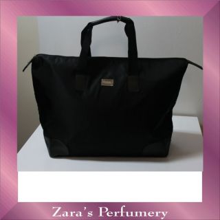 DOLCE AND GABBANA BLACK HOLDALL/WEEKEND BAG WITH TWO CARRIER HANDLES