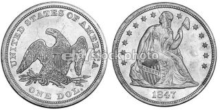 1847, Seated Liberty Dollar