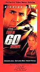 Gone in 60 Seconds VHS, 2001, Exclusive Video Bonus Edition