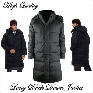   Mens Long Duck Down Jacket parka Winter Warm Hoodie Coat Puffa M XXL X