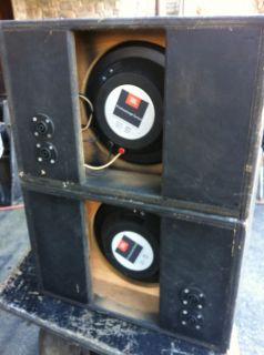 JBL 2446J 2 compression drivers w/2380 horns in custom boxes. SOLD AS 