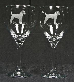 Jack Russell Parsons Russell Terrier Dog Etched Ex Lg 20z Red Wine 