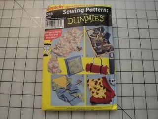 SIMPLICITY PATTERN #4745 FLEECE BLANKETS AND MORE SEWING PATTERNS FOR 