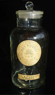   14 1/2 Lidded Glass Apothecary Jar Potpourri Claire Burke Virginia