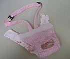   Gingham Quilted Female Doggie Diaper Adjustible Slider Style Overalls