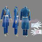 Fullmetal Alchemist Roy Mustang Military Uniform Cosplay Costume Blue 