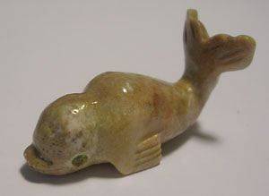Peruvian Soapstone Beluga Whale Carving Figurine (1)