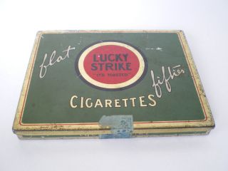 Lucky Strike Flat Filters Cigarettes Tin Box