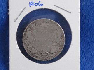 1906 Canada Edward VII Silver 50 Cents B3612L