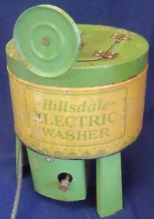 Old Vintage Hillsdale Electric Washer Tin Childs Washing Machine Toy