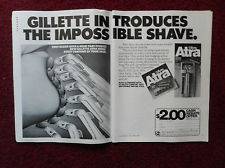1977 Print Ad Gillette ATRA Shaving Razor Blades ~ Pivoting Head