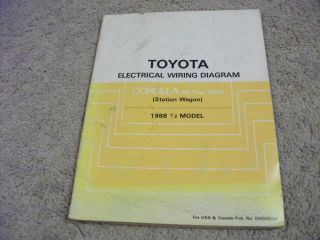   Toyota COROLLA Station Wagon Electric Wiring Diagrams Service Manual