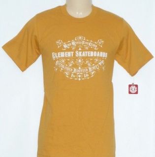Element Skateboards Earth Wind Fire Water Mens Yellow Gold T Shirt New 