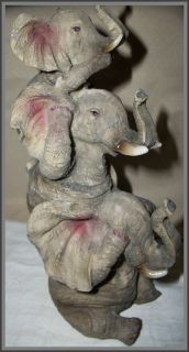 HANDPAINTED ELEPHANTS~10 x 5~HEAR NO SEE NO SPEAK NO EVIL CUTE 