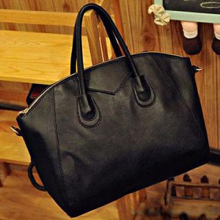 Trendy Black Womens Designer PU Leather Handbag Shoulder Extra Large 