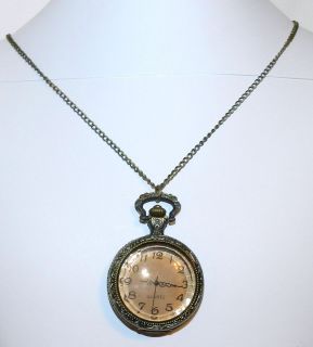 Antiqued Bronze Large 47mm Beveled Glass Pocket Watch 32 Fashion 