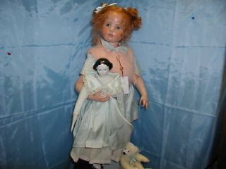   Gunzel Wax Porcelain Art Doll Ella May MIB New Stunning 2 Doll set