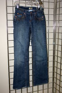 Department Of Peace Crystal Embellished Bootcut Jeans, Size 4