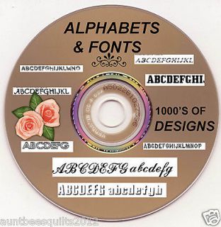 Machine Embroidery Designs cd FONTS ALPHABETS 1000S OF DESIGNS