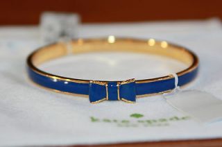   Spade Take a Bow Royal Blue and Gold Enamel Bracelet Bangle Jewelry