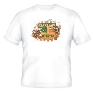 short sleeve T shirt BASKETS picnic country decorative basket