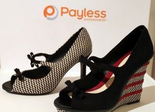 LELA ROSE for PAYLESS Black Red WEDGE Heel / Sz 10/ new