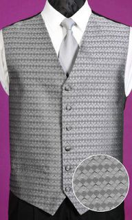 New Mens Tuxedo Vest and Neck Tie ETERNITY SILVER 3XL