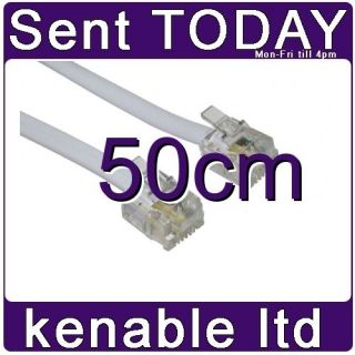 5m ADSL Broadband Modem Cable RJ11 to RJ11 WHITE 50cm Short Lead 