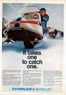 1971 Evinrude Bobcat Snowmobile Original Color Ad