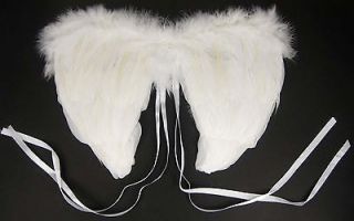 15 Mini Feather Wings Fairy Angel Swan Dove Bird Costume White
