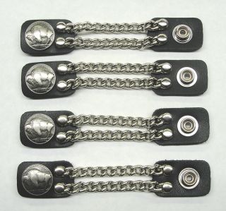 MOTORCYCLE VEST CHAIN EXTENDERS BUFFALO NICKEL 4 PIECES