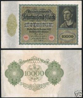 Germany Banknote 10000 mark 1922 F Large Type RO 68b P 71