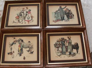   Norman Rockwell 3D Prints Photos Art on Wooden Frames Animals People