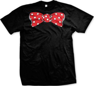 Fake Giant Red Polka Dot Tie Design Funny Hilarious Delinquent Mens T 